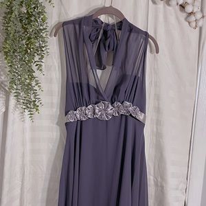 Connected Apparel Backless Tie Dress